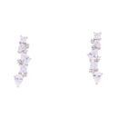 Silver Cubic Zirconia Drop Stud Earrings by Icesia