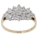 9ct Yellow Gold Cubic Zirconia Cluster Ring