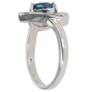9ct White Gold Topaz and 0.05ct Diamond Ring
