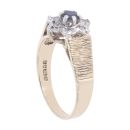 9ct Yellow Gold 0.05ct Diamond And Sapphire Cluster Ring