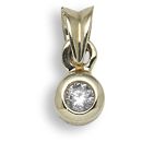 9ct Yellow Gold 0.10ct Rubover Diamond Pendant
