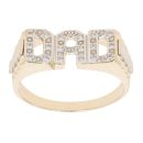 9ct Yellow And White Gold Cubic Zirconia Dad Ring