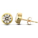 9ct Yellow Gold CZ Rub-Over Studs