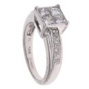 18ct White Gold 0.75ct Princess And Brilliant Cut Diamond Cluster Ring