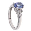 9ct White Gold Tanzanite And Cubic Zirconia Ring