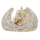 9ct Yellow Gold Cubic Zirconia Horseshoe Ring