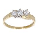 18ct Yellow Gold 0.50ct Diamond Trilogy Ring