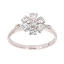 18ct White Gold 0.75ct Brilliant Cut Diamond Cluster Ring