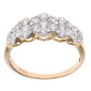 18ct Yellow Gold 1.00ct Brilliant Cut Diamond Cluster Ring