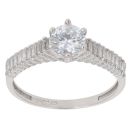14ct White Gold Cubic Zirconia Solitaire Ring
