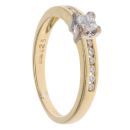 18ct Yellow Gold 0.25ct Princess and Brilliant Cut Diamond Cluster Ring