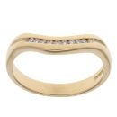 18ct Yellow Gold 0.05ct Diamond Wishbone Ring