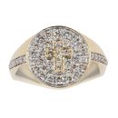 9ct Yellow Gold 1.00ct Diamond Cross Signet Ring