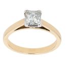 18ct Yellow Gold 1.00ct Princess Cut Diamond Solitaire Ring