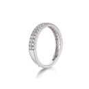 9ct White Gold 2 Row 0.50ct Diamond Ring