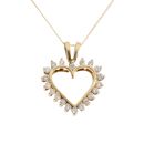 18ct Yellow Gold 0.50ct Diamond Heart Pendant And Chain 18"