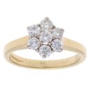 18ct Yellow Gold 0.70ct Brilliant Cut Diamond Cluster Ring