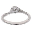 9ct White Gold 0.22ct Brilliant Cut Diamond Cluster Ring