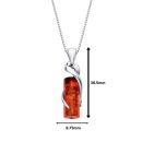 Sterling Silver Baltic Amber Tubular Drop Pendant Necklace