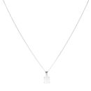 9ct White Gold Synthetic Opal Pendant and Chain 18"
