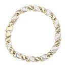 9ct Yellow and White Gold Fancy Bracelet 7.5"