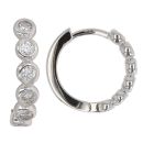Silver Cubic Zirconia Bubble Hoop Earrings by Icesia