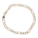 9ct Yellow Gold Figaro Bracelet 7"