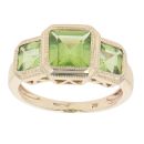 9ct Yellow Gold Peridot Three Stone Ring
