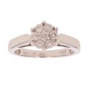 18ct White Gold 0.50ct Brilliant Cut Diamond Cluster Ring