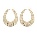 9ct Yellow Gold Scale Creole Earrings