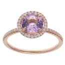 18ct Rose Gold 0.30ct Diamond And Amethyst Cluster Ring