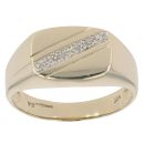 9ct Yellow Gold 0.05ct Diamond Signet Ring