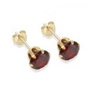 9ct yellow gold 6mm garnet CZ stud Earrings