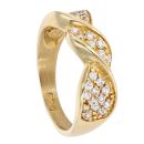 18ct Yellow Gold Cubic Zirconia Twist Ring