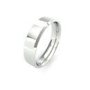 9ct White Gold 5mm Soft Chamfered Edge Wedding Band