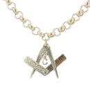 9ct Yellow Gold Masonic Pendant And Chain 20"