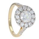 18ct Yellow Gold Est 2.15cts Diamond Halo Cluster Ring by Anya Belle