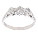 18ct White Gold 0.25ct Brilliant Cut Diamond Trilogy Ring