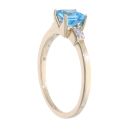 9ct Yellow Gold Created Blue Topaz And Diamond Ring