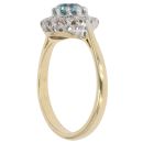 18ct Yellow Gold 0.10ct Diamond and Blue Gemstone Ring