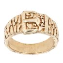 9ct Yellow Gold Textured Buckle Ring