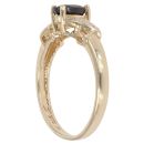9ct Yellow Gold 0.05ct Diamond and Sapphire Solitaire Ring