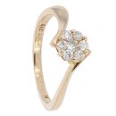 9ct Yellow Gold 0.25cts Diamond Cluster Ring by Anya Belle