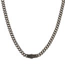 14ct Yellow Gold Monaco Classic Black Pave Lock Curb Chain 16"