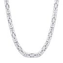 Sterling Silver 5mm Heavy Solid Byzantine Chain Necklace
