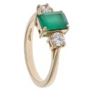 9ct Yellow Gold Cubic Zirconia and Chalcedony Ring
