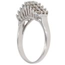 9ct White Gold 0.50ct Brilliant Cut Diamond Three Row Fancy Ring