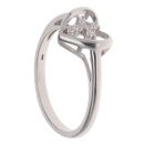 Silver Cubic Zirconia Cross And Heart Ring By Icesia