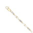 9ct Yellow Gold 0.05ct Diamond and Tanzanite Bracelet 7.5"
