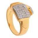 Silver Gold Plated Cubic Zirconia Boxing Glove Ring